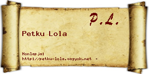 Petku Lola névjegykártya